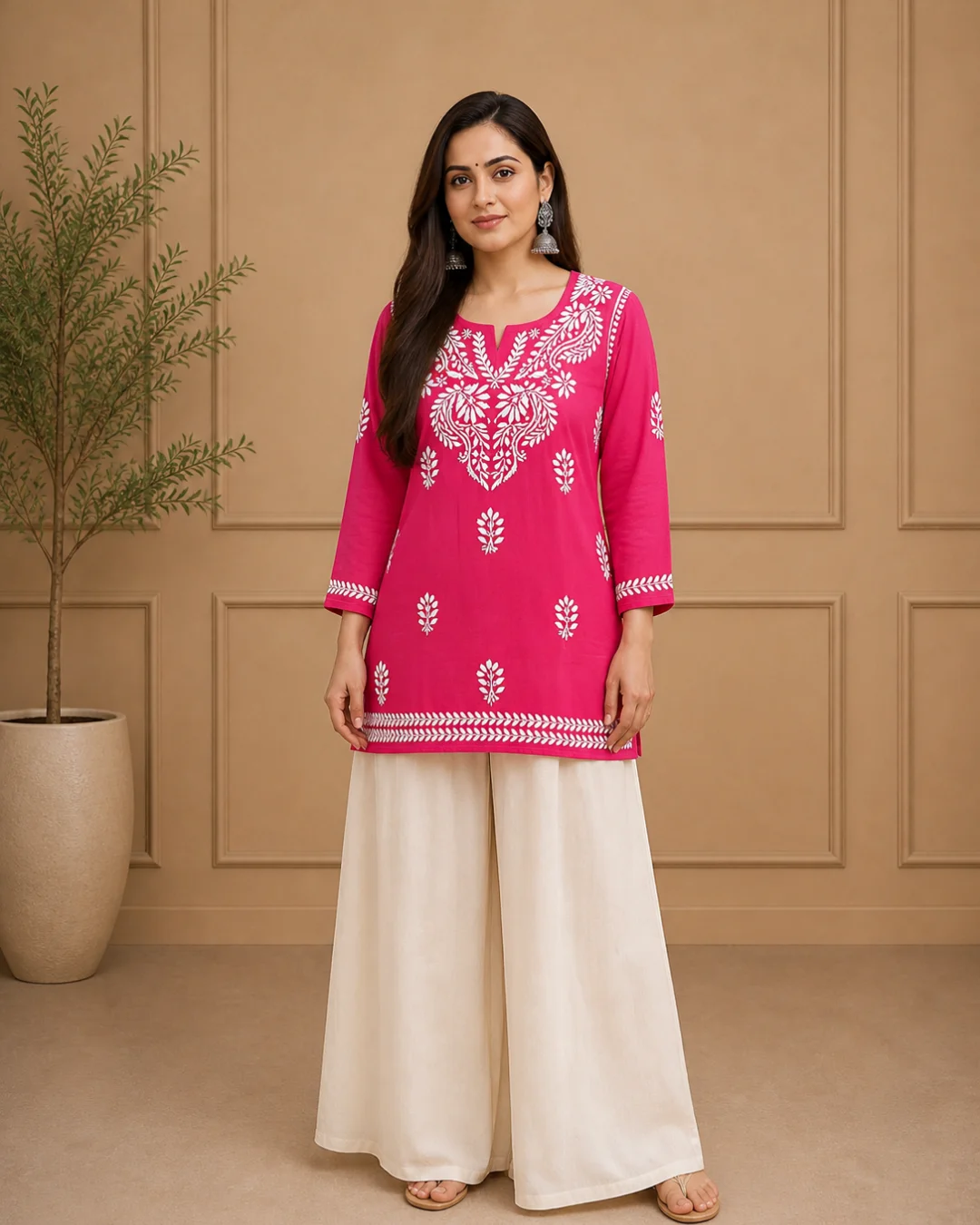Chikankari Short Kurti (Multiple Colors)